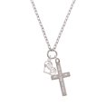 thumbnail image 2 of Delight Jewelry Silvertone Stallion Silhouette Heart I Set You Apart Engraved Cross Zoey Necklace, 28", 2 of 4