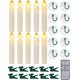 thumbnail image 1 of Homemory 10 velas con clip para árbol de Navidad con mando a distancia y temporizador, velas LED parpadeantes para ventana con ventosas, velas cónicas sin llama para celebración navideña de 4 pulgadas, 1 of 4