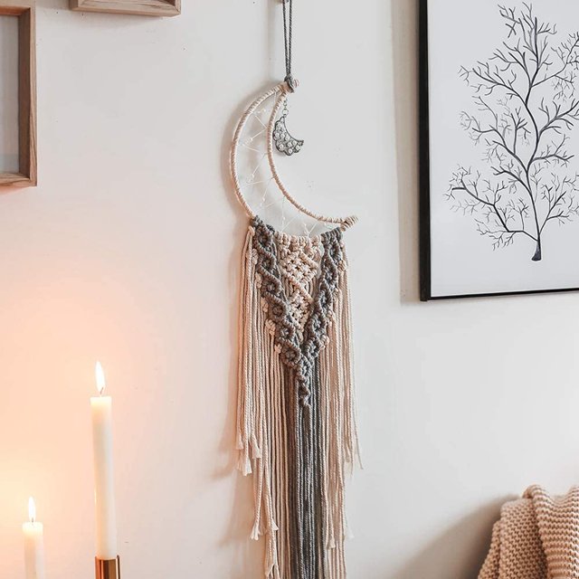 Tapiz bohemio para colgar en la pared, decoración de pared Bohemia, tapiz tejido, decoración del hogar hecha a mano de algodón, regalos, decoración del dormitorio del apartamento Zefei Wu 9024735029717