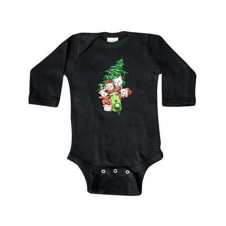 

Inktastic Kawaii Cats Christmas Scooter Gift Baby Boy or Baby Girl Long Sleeve Bodysuit