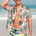 thumbnail image 5 of KLL Men's Hawaiian Shirt Short Sleeve Button Down Beach Shirts-Lilies Flowers, 5 of 5