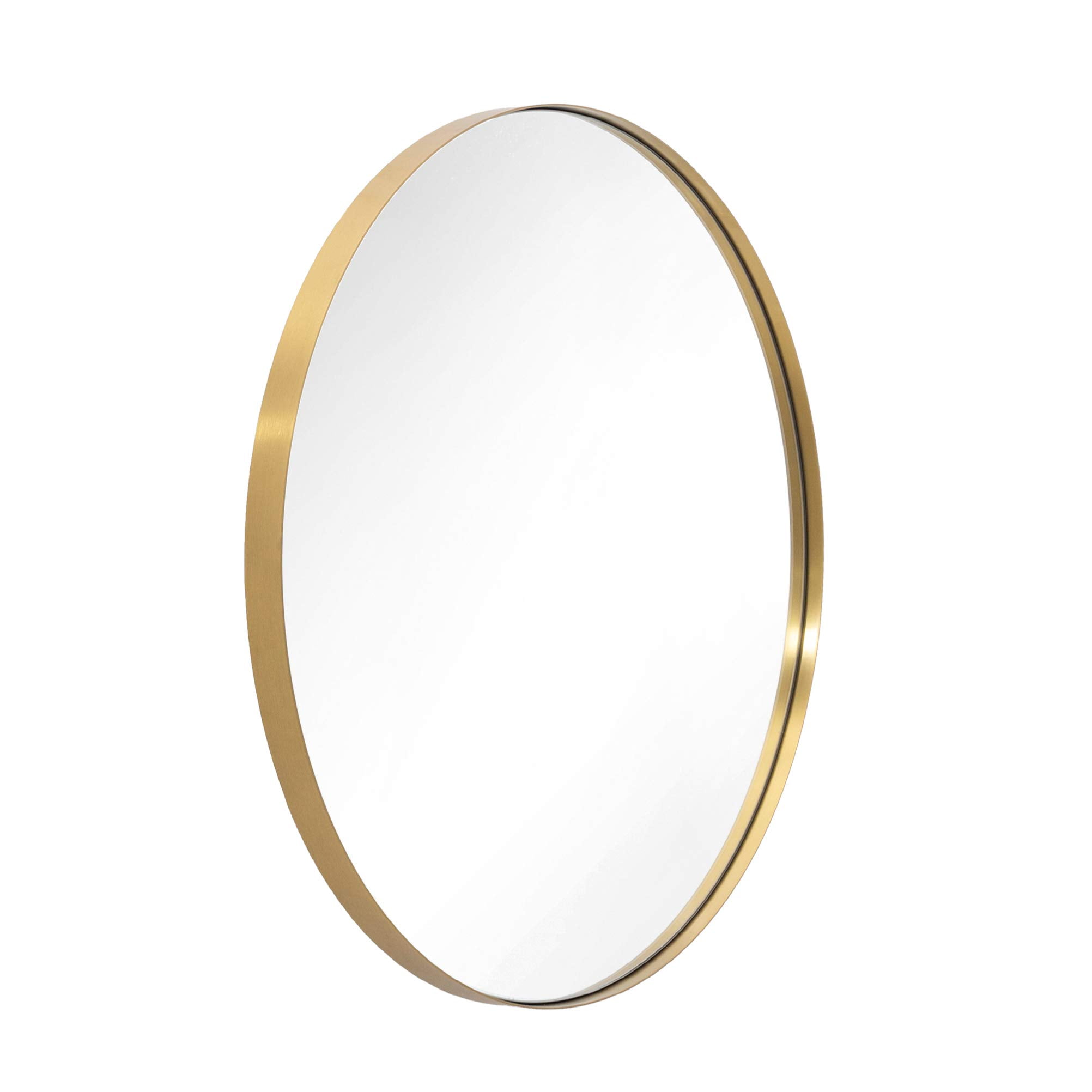 Color : Gold, Size : 40cm Wall Mount Mirror Bathroom Round Metal Framed Wall Mounted Makeup Shaving Mirror Bedroom Decor with Bird Bathroom