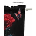 thumbnail image 5 of Red Roses Kitchen Valances for Windows Farmhouse Linen Window Valance Curtain for Living Room Window Treatment Modern Art Splash Flowers Butterfly Valance Rod Pocket Topper Drape, 54 x 18 Inch, 5 of 6