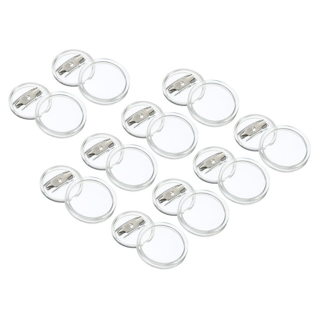 Unique Bargains 0.98inch Acrylic Button Pin Badge,20SetRound Pin Blank Buttons Badges Kit