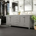 thumbnail image 2 of Eviva Aberdeen 84″ Transitional Grey Bathroom Vanity with White Carrara Quartz Countertop, 2 of 7