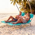 thumbnail image 3 of Costway Patio Tanning Chair,Folding Beach Lounge Chair with 5-Position Adjustable Backrest Mint Green, 3 of 10