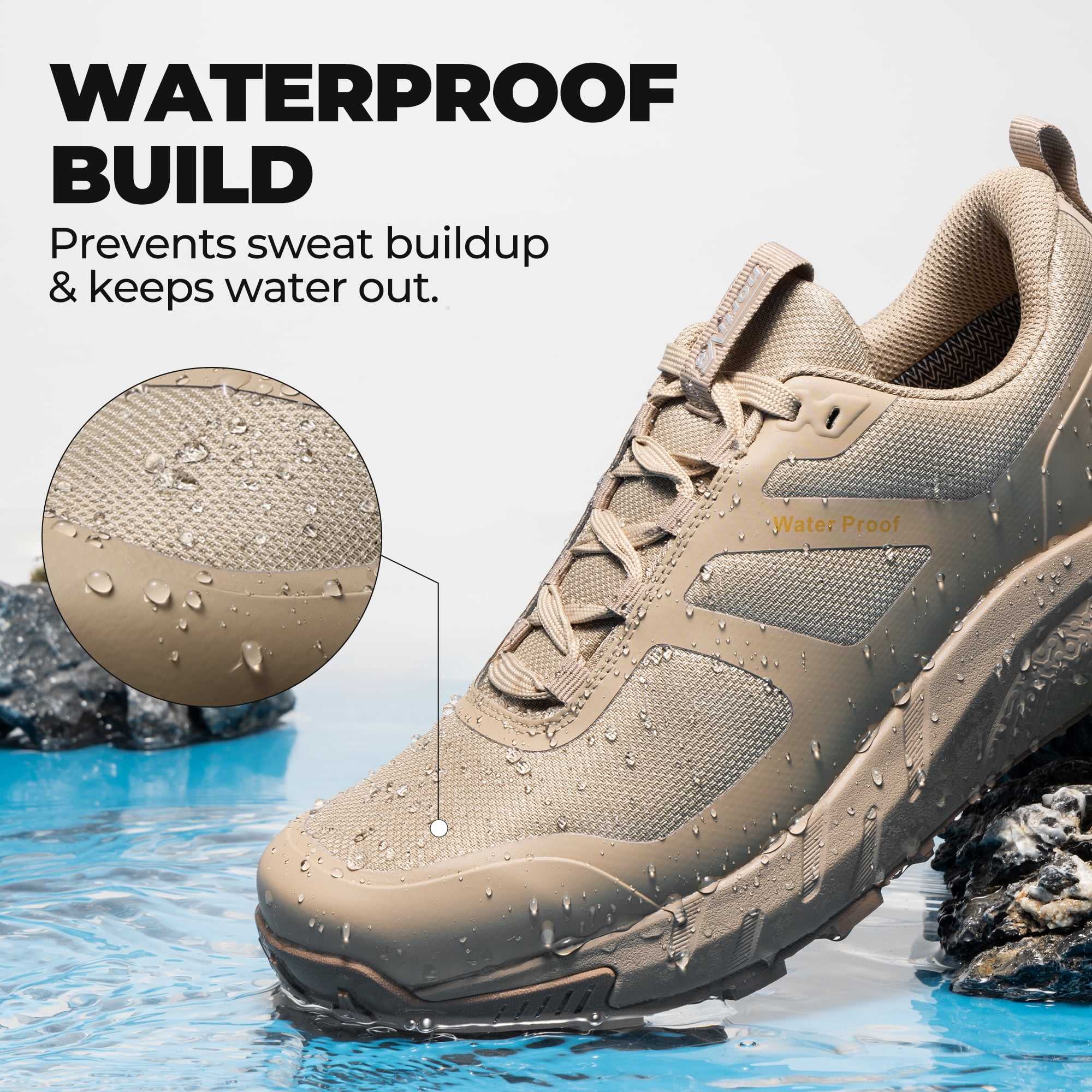 Nortiv 8 Men's Waterproof Hiking Shoes - Durable, Lightweight Outdoor Trekking Footwear for Men, Comfortable & Slip-Resistant