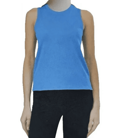 Tuff Athletics Women's Crew Neck Stretch Top, (Blue, S)