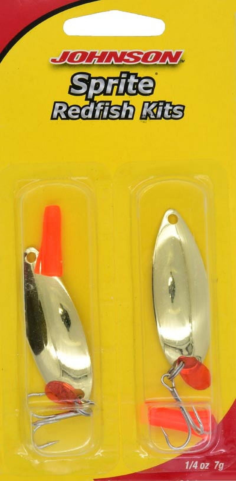 Johnson Sprite Redfish Fishing Lures, 2-Piece Kit, Gold, 2 in, 1/4 oz