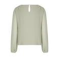 thumbnail image 3 of XuJwPNcy Women's Long Sleeve Blouse Tops Round Neck Fashion Solid Casual Loose Shirts Work Office Blouse Top, 3 of 4