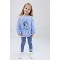thumbnail image 2 of Bluey Fleece Varsity Drop Shoulder Pullover Sweatshirt and Ribbed Leggings Outfit Set Toddler to Big Kid, 2 of 5