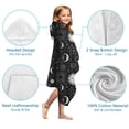 thumbnail image 7 of Black White Zodiac Sun Moon Pattern Hooded Bath Towel，50"x30" for Ages 3 To 12 Kids, Quick Dry Lightweight Soft Microfiber Hood Beach Towel Cover Up for Kids, 7 of 7