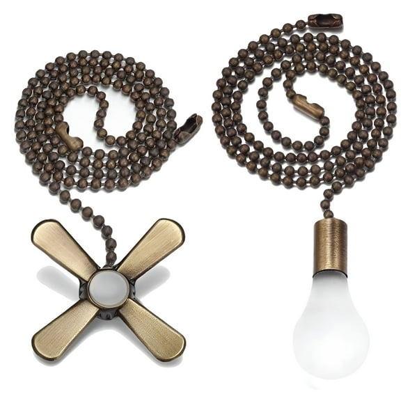 HIBIBUD Ceiling Fan Pull Chain Extender,12-inch Extra Long with Decorative Frosted Glass Bulb and Fan Cord,Fit for All Standard 3mm Diameter Ceiling Fans and Light
