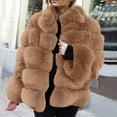 thumbnail image 2 of Babysbule New Winter Coats for Women Women Plus Size Winter Warm Loose Stand Collar Hair Plush Jacket Coat, 2 of 6