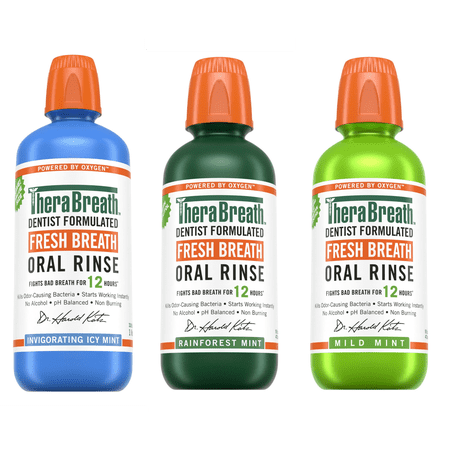 Therabreath Fresh Breath Alcohol-Free Mouthwash Bundle, Flavor Sample Pack