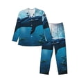 thumbnail image 1 of Balery Ocean Dolphin Fish School Pijama para Hombre de Dos Piezas con Manga Larga, Conjunto de Dormir y Descanso Suave con Bolsillos-Medium, 1 of 7