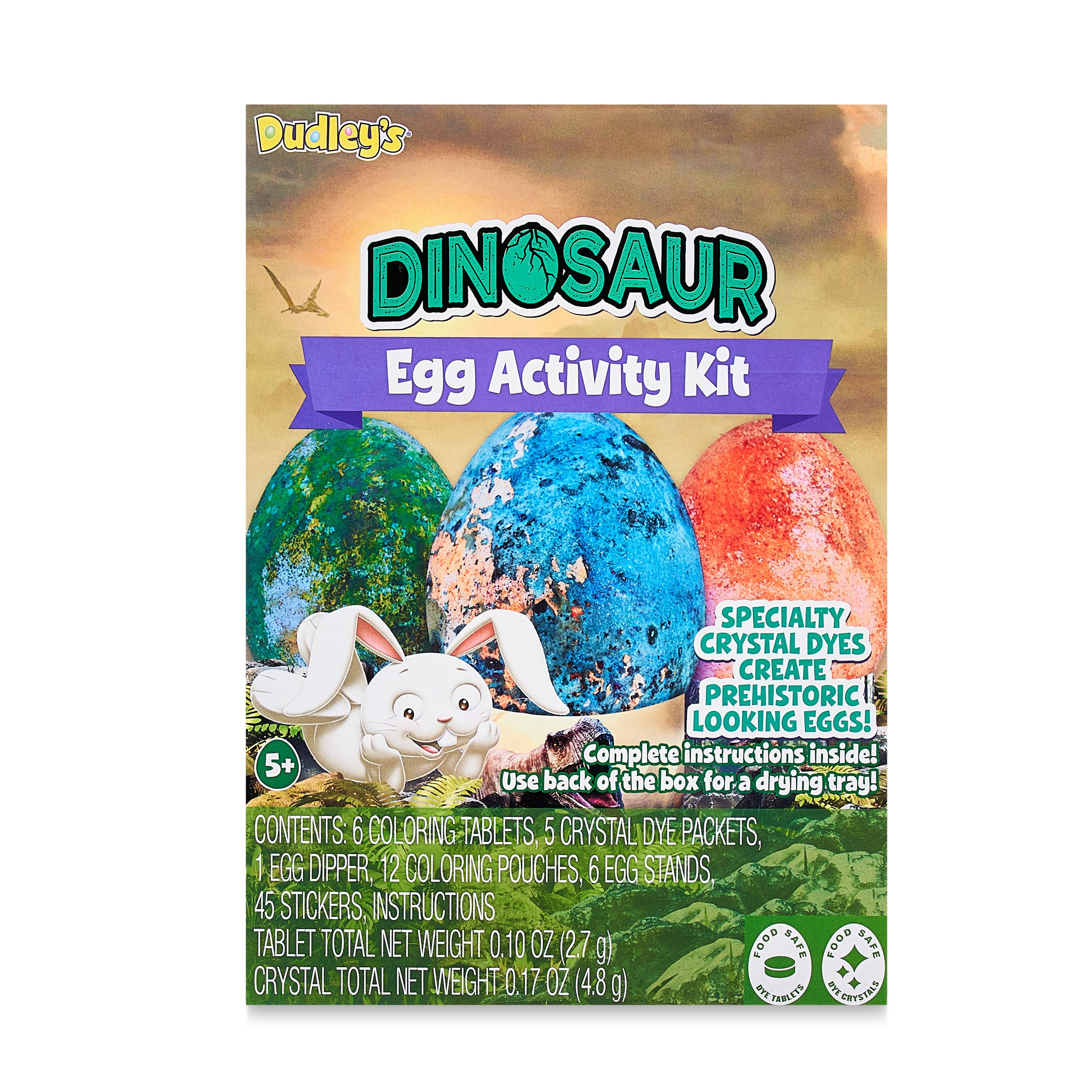 Dudley's Dinosaur Easter Egg Decorating Kit, Creates Prehistoric Looking Eggs