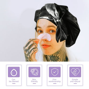 HOMEMAXS Bow Double Layer Satin Satin Hair Cap Braids Cap Miss 33x33cm Black