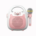 thumbnail image 1 of Graflsoa Portable Kids Karaoke Machine with Microphone, Bluetooth/TF Card/USB Support, Rechargeable Battery, Pink (Includes Condenser Mic), 1 of 6