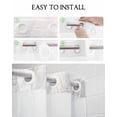 thumbnail image 5 of No Hook Shower Curtain with Snap in Liner, Abstract White and Gray Marble with Golden Line Hotel Shower Curtains for Bathroom, Washable Shower Curtain Liner Set with Mesh Top Window, 72"x96", 5 of 6