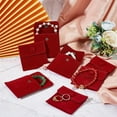thumbnail image 2 of 12 bolsas de terciopelo para joyería con cierre a presión, 2,75 x 2,75 cm, con fecha, de terciopelo rojo, para guardar joyas, bolsa de regalo de lujo., 2 of 9
