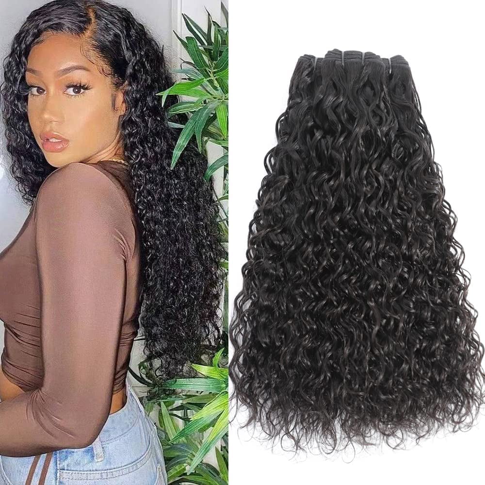 Human Hair Bundles Water Wave (10 12 14 Inch) 3 Brazilian Hair Weave