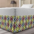 thumbnail image 1 of Geometric Bed Skirt, Abstract Uneven Squares Tiles Colorful Mosaic Style in Diagonal Checkered Pattern, Elastic Bedskirt Dust Ruffle Wrap Around for Bedding Decor, 4 Sizes, Multicolor, by Ambesonne, 1 of 2