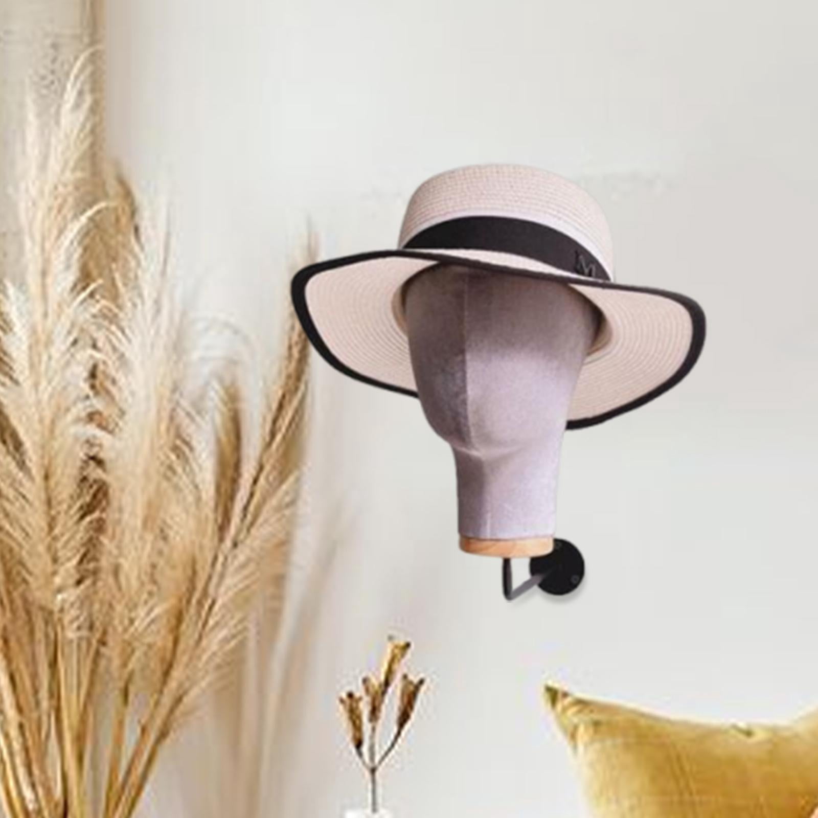 Serenable Mannequin Head, Wall Mount Stand Sturdy Wall Hat Rack, Fashion Lightweight Manikin Head Holder for Home Shopping Mall Gray