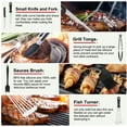 thumbnail image 3 of Griddle Accessories Kit, 43 Pcs Flat Top Grill Accessories Kit for Blackstone and Camp, Stainless Steel BBQ Tool Set with Spatula, Basting Cover, Scraper, Bottle, Tongs, Egg Rings & Carry Bag, 3 of 11