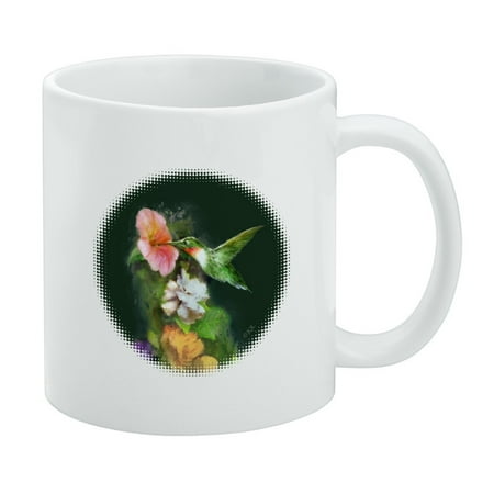 

Ruby s Hummingbird Flower Garden White Mug