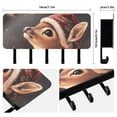 thumbnail image 2 of Deer Christmas Hat Key Holder for Wall Mail Holder Organizer with 5 Key Hooks Wall Mount Key Rack with Shelf, 2 of 6
