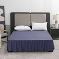 thumbnail image 7 of Navy Blue Bed Skirt Twin Size Ruffled Bed Skirt with Split Corners, 16 Inch Drop Dust Ruffle Bed Skirts with Platform, Navy Blue, 7 of 7