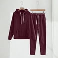 thumbnail image 2 of Blekii Women's Solid Color Hoodie And Sweatpants Set, Matching Long Sleeve Top & Bottoms, Casual Loungewear for Home Or Gym, Soft French Terry Fabric, Comfortable Two-Piece Outfit, 2 of 10