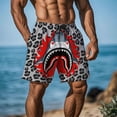 thumbnail image 2 of Timoontee Men's Swim Trunks Elastic Waist Drawstring Summer Beach Shorts Animal Graphic Print Shorts Lightweight Board Shorts Hawaiian Bathing Suits Gray L, 2 of 9