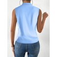 thumbnail image 4 of Womens Pleated Tank Tops V Neck Casual Sleeveless Blouses Summer Basic Vest Shirt  Blue XL, 4 of 5