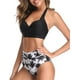thumbnail image 4 of Traje de baño vintage de dos piezas para mujer Bikini retro de cintura alta con pliegues y cuello halter Zhivalor WRHS-109-2, 4 of 7