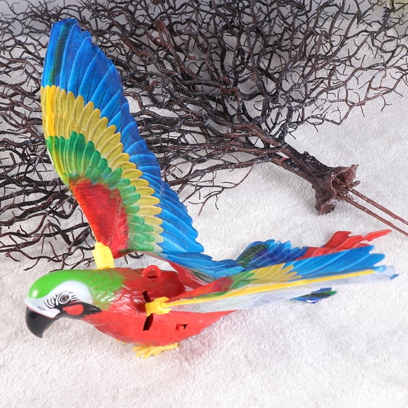 KALLORY Interactive Electric Flying Parrot Toy for Kids with Glowing Eyes, Wings, and Fun Features