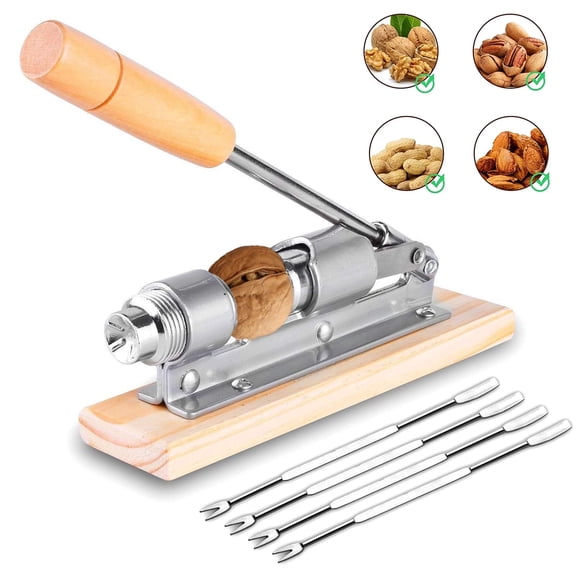 Genreen Nutcrackers for Nuts, Nut Crackers for Pecans, Heavy Duty Nut Cracking Tools, Adjustable Pecan Cracker Sheller, Pecan Nut Cracker Opener Tool for Walnuts Pecans Hazelnuts Almonds Brazil Nuts