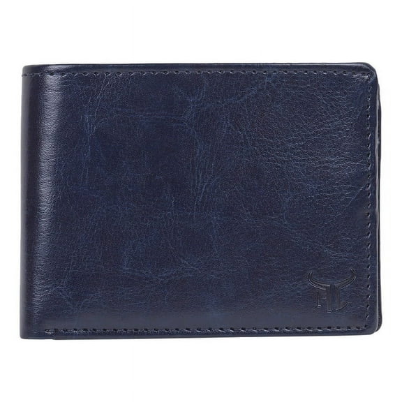 Highlark Blue Artificial Leather Wallet for Men I Ultra Slim & Compact Wallet I 6 Credit Card Slots I 2 Currency