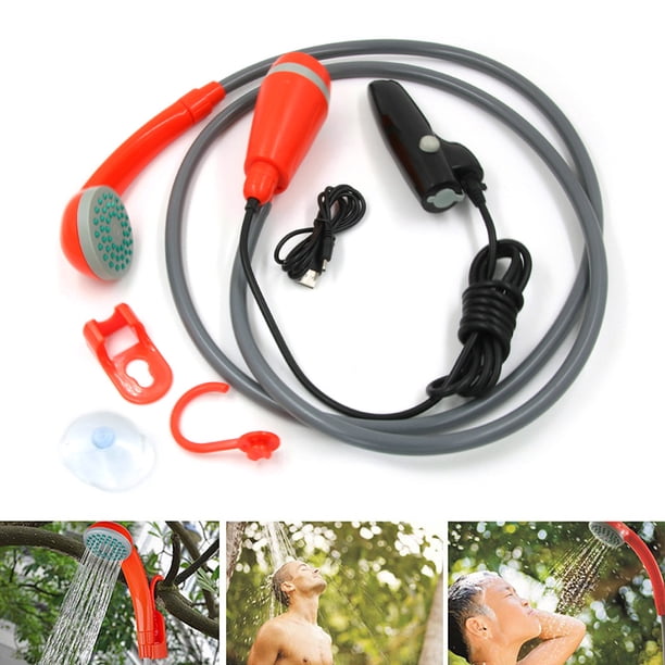 Douche De Camping Portable électrique – Batterie 4000 MAh, Autonomie 60 Min – Débit 3-5 L/min – Tuyau 2 M, Pommeau Haute Pression – IP68 – Pour Camping, Voiture, Animaux, Plantes
