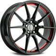 thumbnail image 2 of OE WHEELS PR193 17X9 5X114.3 24ET 67CB GLOSS BLACK RED MACHINED WHEEL, 2 of 2