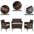 thumbnail image 3 of SYNGAR 4 Piece Patio Furniture Set, Outdoor Wicker Furniture with Coffee Table & Cushioned,Patio All-Weather Conversation Set,Modern Outdoor Seating for Poolside, Backyard, Balcony,Brown, 3 of 8
