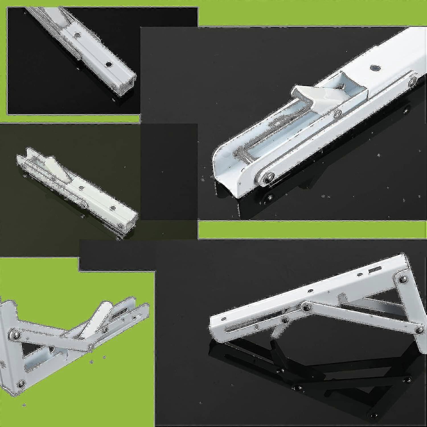 2pcs Folding Shelf Brackets - Heavy Duty Metal Collapsible Triangle Shelf Bracket, Diy Wall Mounted Folding Table Hinge, Space Saving For Bench Table-6in
