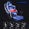 thumbnail image 4 of Gaming Chair Big and Tall Video Office Chair Wide Seat Desk Chair with Lumbar Support Headrest 2D Arms Task Swivel Ergonomic High Back PU Adjustable Massage Racing Computer Chair for Adults Gamer, 4 of 7