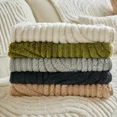 thumbnail image 4 of 1PC Wave Striped Sofa Cover Solid Color Thicken Plush Sofa Towel Covers Non-slip Couch Slipcovers Sofa Mat for Living Room (A3 Green,D 70x180cm 1pc), 4 of 7