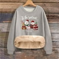 thumbnail image 6 of Women's Plus Size Christmas Printed Sweatshirt Long Sleeve Round Neck Fleece Lined Warm Holiday Party Wear Casual Pullover, 6 of 6