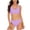 Light Purple, variant on Minjewel Women's Backless Sports Bikini Two Piece Swimsuit,Solid Color Athletic Swimwear for Active Women with Open Back Design,Summer Beach,White,L