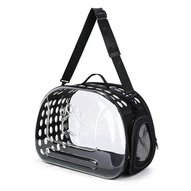 Transportín transparente para gatos, bolsa portátil para transportar gatos pequeños, transportadores plegables de lados suaves para mascotas para viajes de perros pequeños y gatitos (albaric