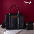 thumbnail image 7 of Wrangler Purse Medium Tote Bags for Women with Card Holder Wallet Designer Satchel Top-handle Handbags, Distressed-Black, 7 of 7