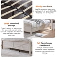 thumbnail image 6 of OKD Modern Farmhouse King Platform Bed with Bookcase Headboard Storage and Charging Station, No Box Spring Needed, Antique Brush White, 6 of 6